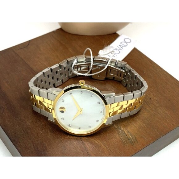 Movado Women\'s Watch 0607630 Mother of Pearl Diamond Swiss Quartz Two Tone Steel main image 12